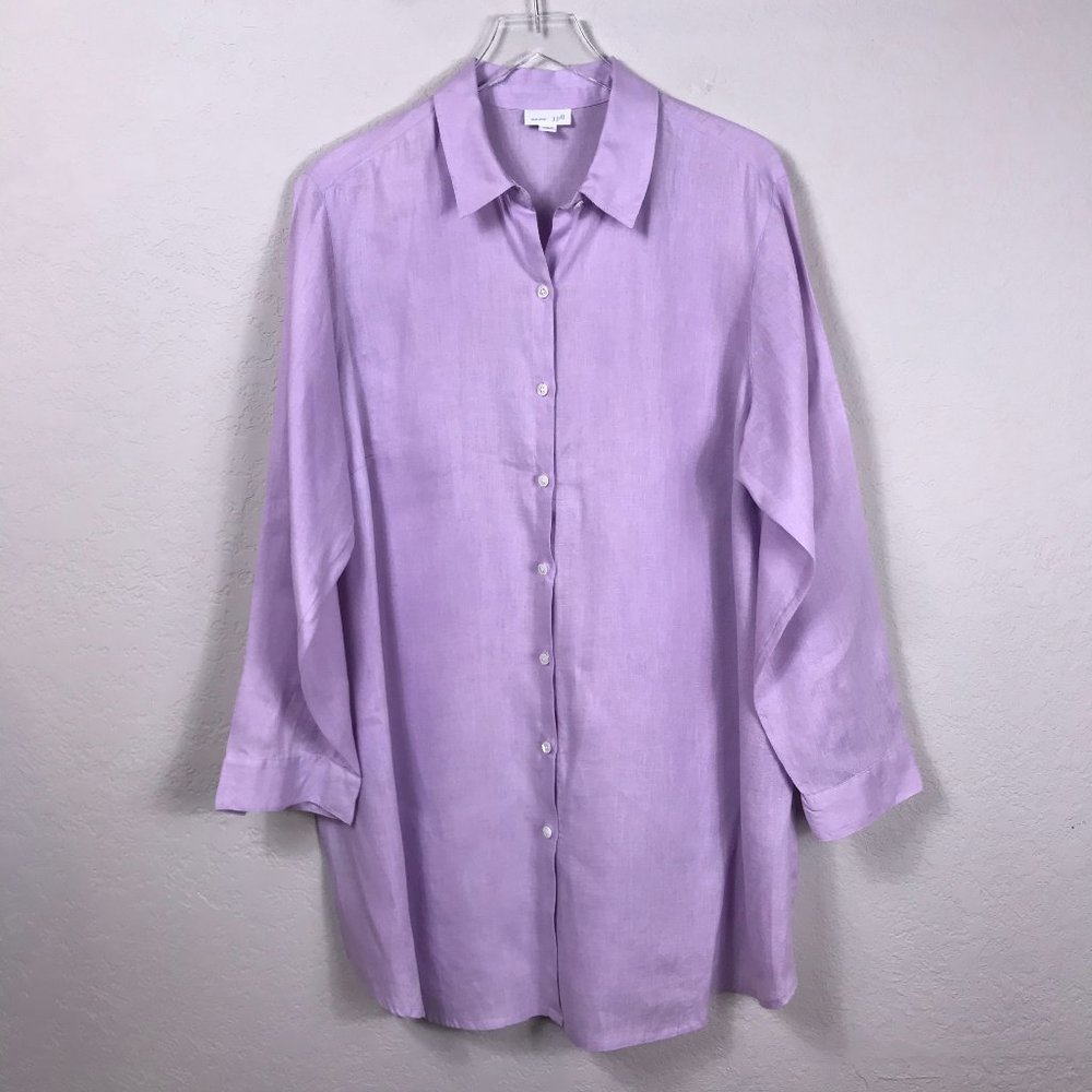 J. Jill Love Linen Button Down Top Tunic